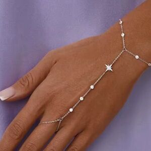 Hand Chain Finger Ring Slave Cuff Bracelet Dainty Bracelet
